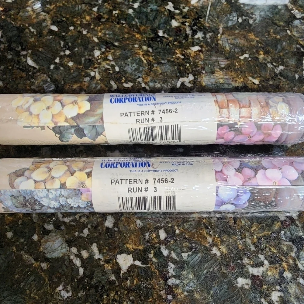 Vintage Wallpaper Border Cottage Garden Country Hydrangea Baskets 2 Rolls Farm